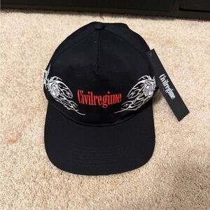 Civil Regime Hat Black Snapback Roses From Concrete Adjustable Cap NWT